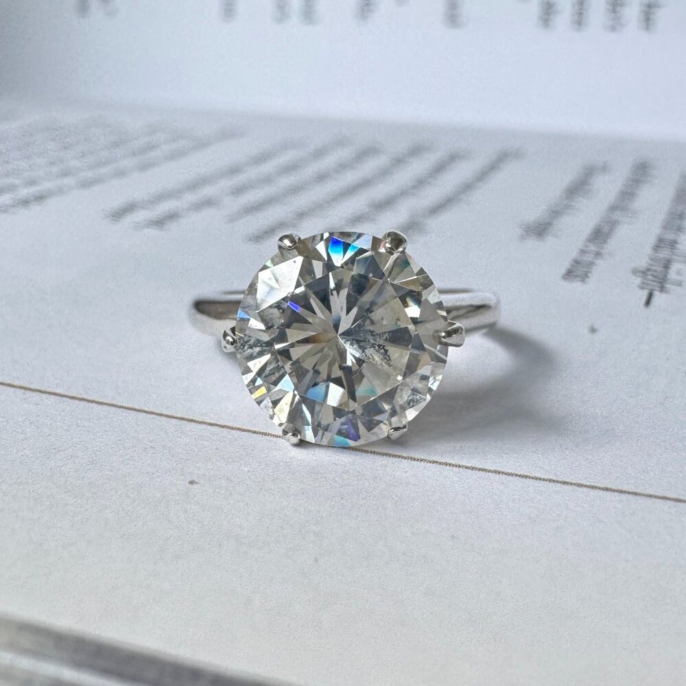 Sterling Silver Solitaire Ring Size 5 Classic Vin… - image 1